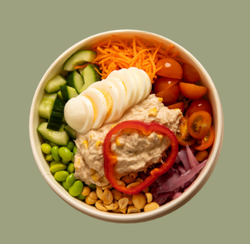 Saladbowl med tunsalat og æg