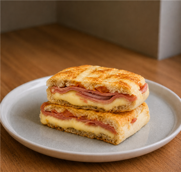 Panini med skinke og ost